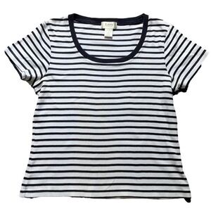 Cotton Crew Neck Top by Laura Petites Stripes
